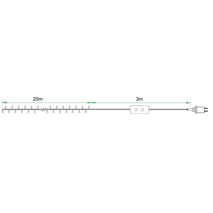 Immax NEO 07749L - Dimmbare LED-Outdoor-Lichterkette NEO LITE 200xLED/8 Funktionen 23m 2700-6500K IP44 Wi-Fi Tuya