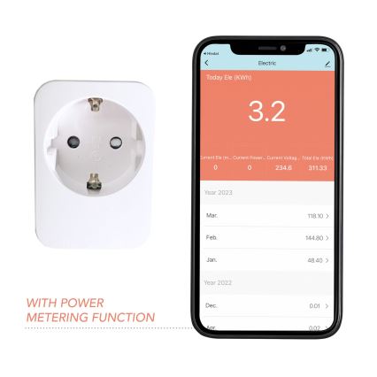 Immax NEO 07761L - Intelligente Steckdose NEO LITE 3680W/230V/16A Wi-Fi Tuya SCHUKO