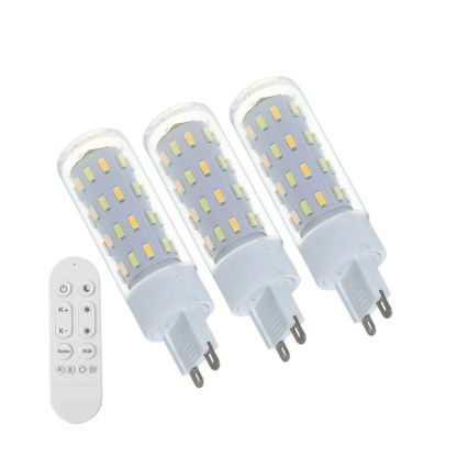 Immax NEO 07763CDO - Set 3x dimmbares LED-CCT-Leuchtmittel G9/4W/230V, Wi‑Fi (Tuya) + Fernbedienung