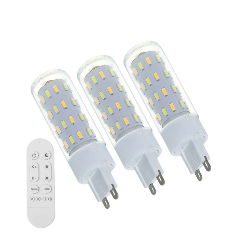 Immax NEO 07763CDO - Set 3x dimmbares LED-CCT-Leuchtmittel G9/4W/230V, Wi‑Fi (Tuya) + Fernbedienung