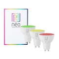 Immax NEO 07777C - SET 3x dimmbare LED RGB+CCT Lampe GU10/4,8W/230V Tuya