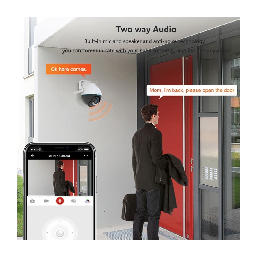 Immax NEO 07782L - Smart-Kamera für den Außenbereich mit Sensor BALL 355° P/T 4MP IP65 Wi-Fi Tuya