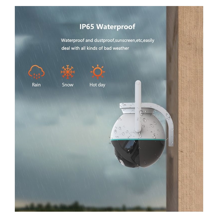 Immax NEO 07782L - Smart-Kamera für den Außenbereich mit Sensor BALL 355° P/T 4MP IP65 Wi-Fi Tuya