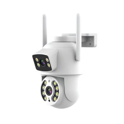Immax NEO 07783L - Intelligente Außenkamera mit DOUBLE-Sensor 355° Schwenk-/Neigefunktion 2x2MP IP65 Wi-Fi Tuya