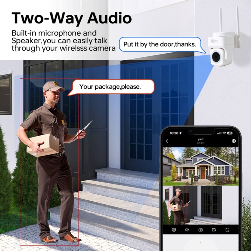 Immax NEO 07793L - Intelligente Außenkamera mit CUBE-Sensor 4MP 5V IP65 Wi-Fi Tuya