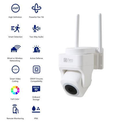 Immax NEO 07793L - Smart-Kamera für den Außenbereich mit Sensor CUBE 4MP 5V IP65 Wi-Fi Tuya
