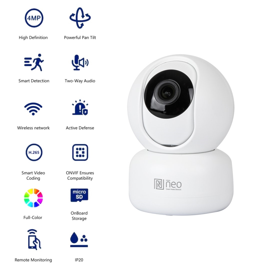 Immax NEO 07795L - Innenbereich-Smart-Kamera mit Sensor 4MP 5V Wi-Fi Tuya