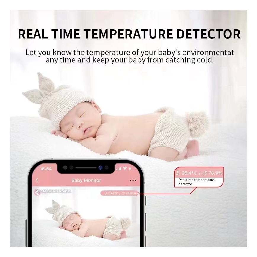 Immax NEO 07797L - Aufladbares Smart-Babyfon mit Kamera 5V Wi-Fi blau