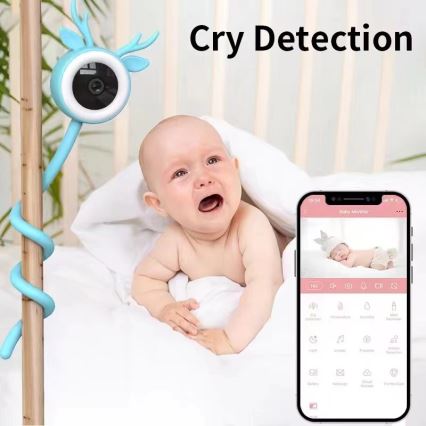 Immax NEO 07797L - Aufladbares Smart-Babyfon mit Kamera 5V Wi-Fi blau