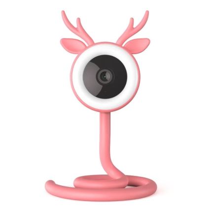 Immax NEO 07798L - Aufladbares Smart-Babyfon mit Kamera 5V Wi-Fi rosa