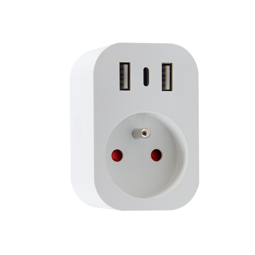 Immax NEO 07799L - Smart-Steckdosenverteiler 16A/230V + 2xUSB+1xUSB C Wi-Fi Tuya