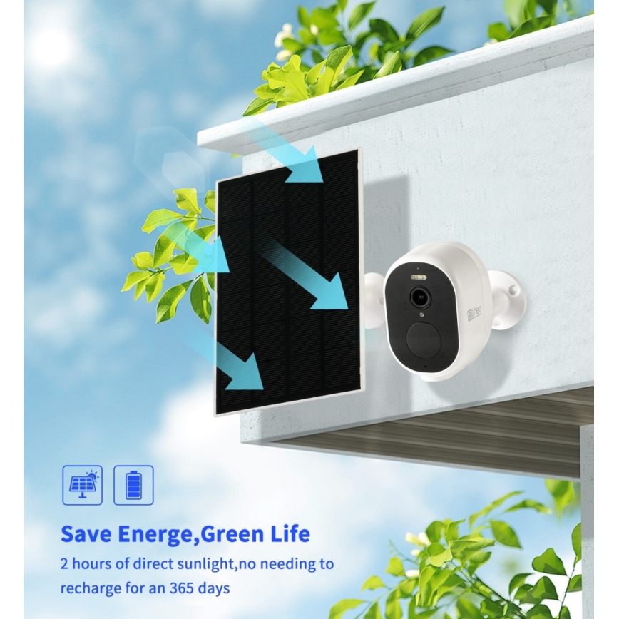 Immax NEO 07802L - Smart-Outdoor-Solarkamera mit Sensor BARREL 5000 mAh Wi-Fi Tuya IP65