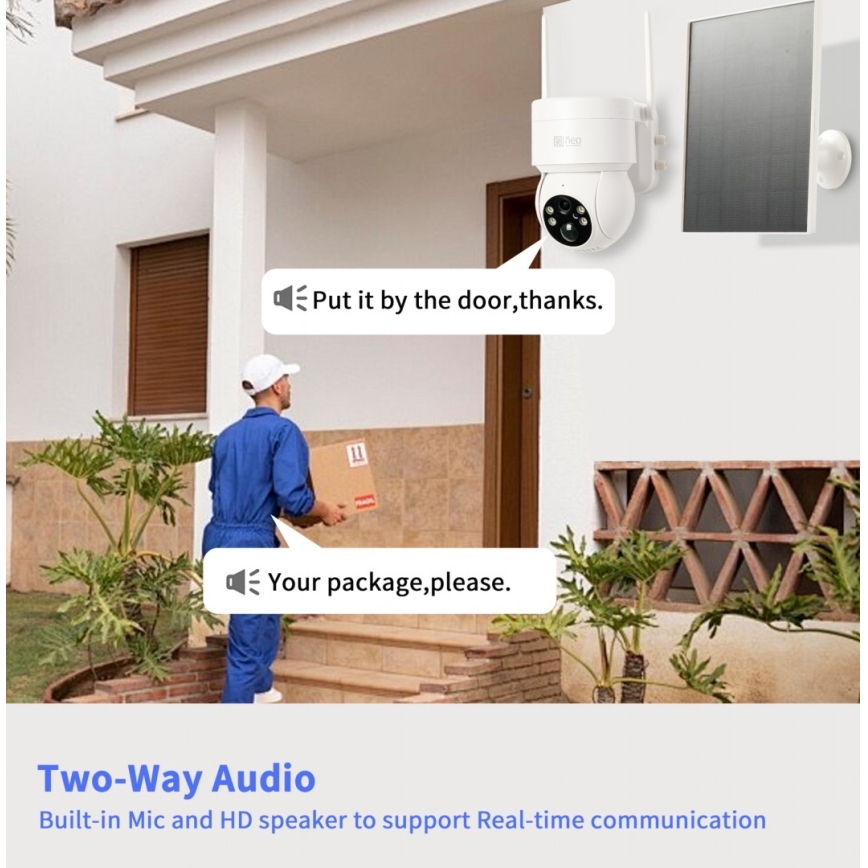 Immax NEO 07803L - Intelligente Außen-Solarkamera mit SENTRY-Sensor 6000 mAh Wi-Fi Tuya IP65