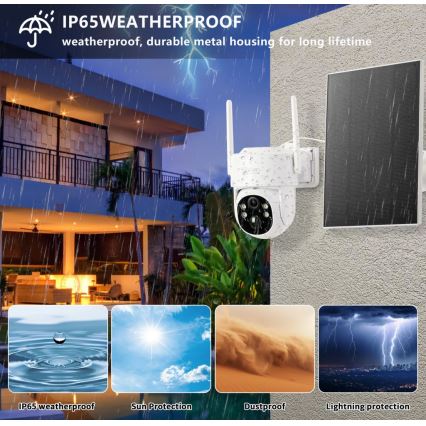 Immax NEO 07804L - Intelligente, solarbetriebene Außenüberwachungskamera mit Sensor, 9000-mAh-Akku und Schutzklasse IP65