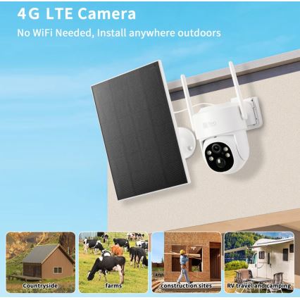 Immax NEO 07804L - Intelligente Außen-Solarkamera mit 9000 mAh Sensor, Wi-Fi, Tuya, IP65