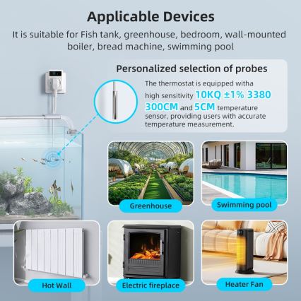 Immax NEO 07811L - Intelligente Steckdose mit Thermometer F 3680 W Wi-Fi