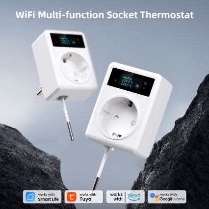 Immax NEO 07811L - Intelligente Steckdose mit Thermometer F 3680 W Wi-Fi
