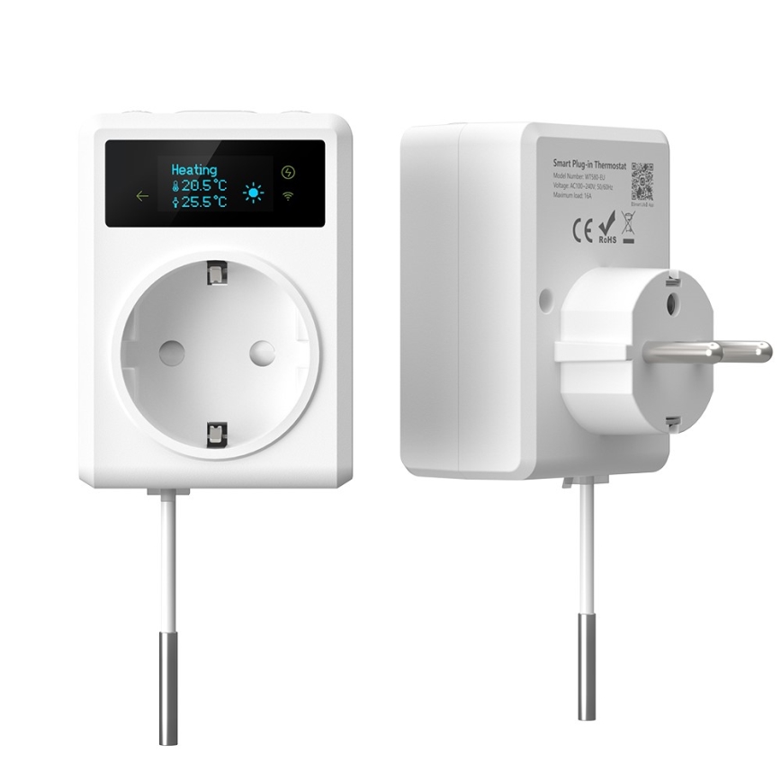 Immax NEO 07811L - Intelligente Steckdose mit Thermometer F 3680 W Wi-Fi