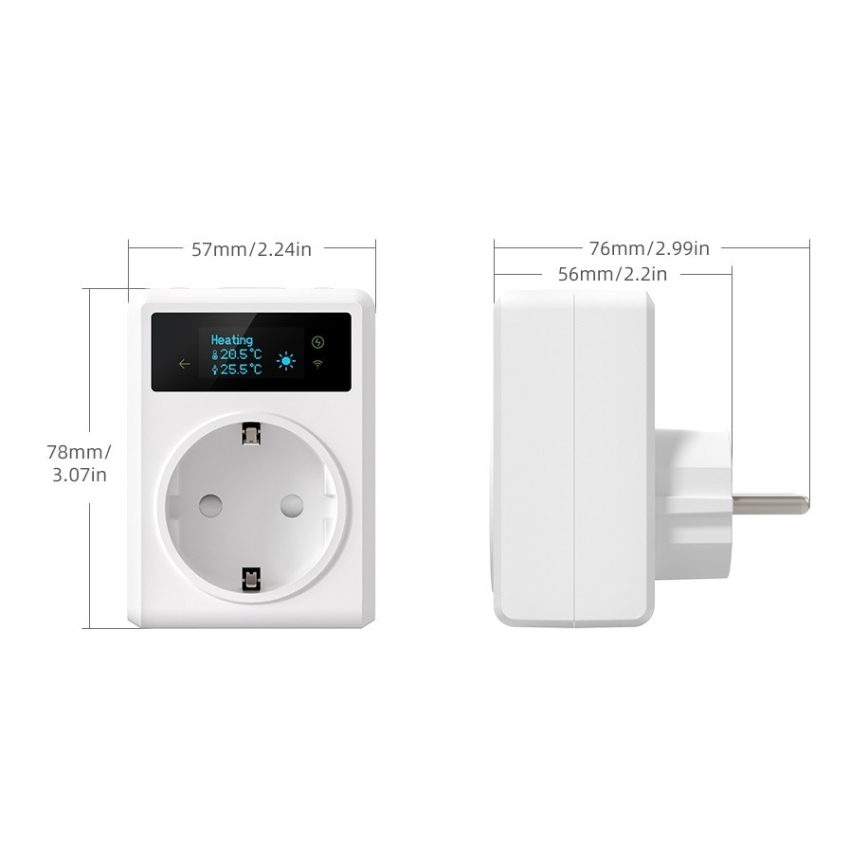 Immax NEO 07811L - Intelligente Steckdose mit Thermometer F 3680 W Wi-Fi