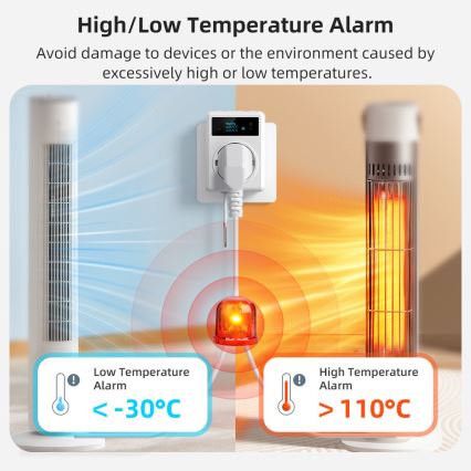 Immax NEO 07811L - Smart-Steckdose mit Thermometer F 3680W Tuya Wi‑Fi
