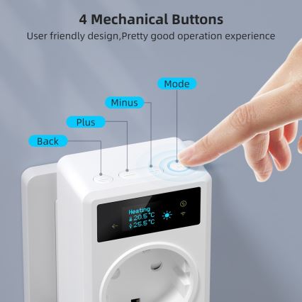 Immax NEO 07811L - Smart-Steckdose mit Thermometer F 3680W Tuya Wi‑Fi