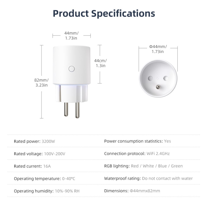 Immax NEO 07812L - Smart-Steckdose E 3500W Wi-Fi