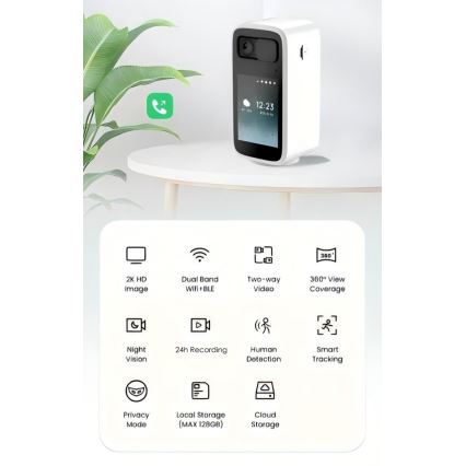 Immax NEO 07814L - Intelligente Innenkamera mit 4‑MP‑Sensor, 5 V und Wi‑Fi
