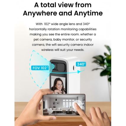 Immax NEO 07814L - Intelligente Innenkamera mit 4‑MP‑Sensor, 5 V und Wi‑Fi