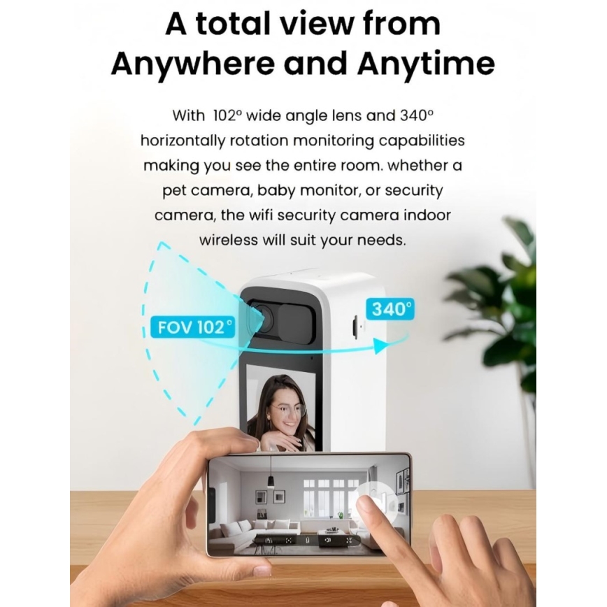 Immax NEO 07814L - Intelligente Innenkamera mit 4‑MP‑Sensor, 5 V und Wi‑Fi