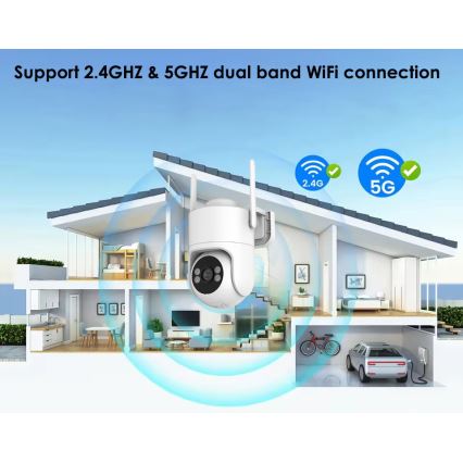 Immax NEO 07819L - Intelligente Außenkamera mit 4‑MP‑Sensor, 5V, IP65, Wi‑Fi
