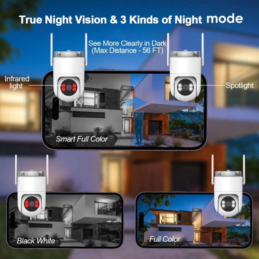Immax NEO 07819L - Intelligente Außenkamera mit 4‑MP‑Sensor, 5V, IP65, Wi‑Fi