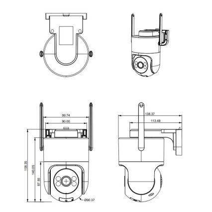 Immax NEO 07819L - Intelligente Außenkamera mit 4‑MP‑Sensor, 5V, IP65, Wi‑Fi