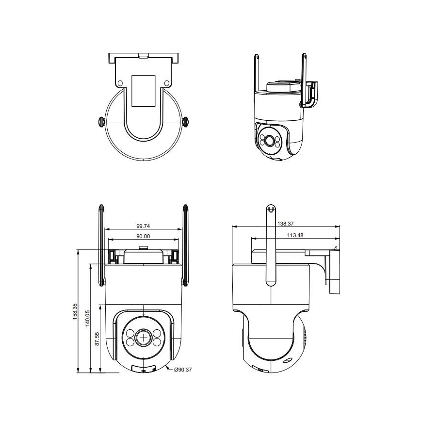 Immax NEO 07819L - Intelligente Außenkamera mit 4‑MP‑Sensor, 5V, IP65, Wi‑Fi
