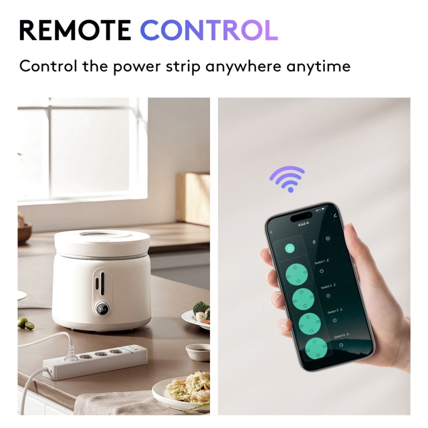 Immax NEO 07821L - Steckdosenleiste NEO LITE Smart 4AC+1xUSB+2xUSB C Wi-Fi