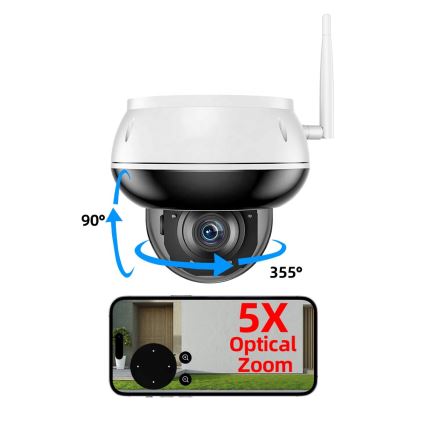 Immax NEO 07825L - Smarte Außenkamera mit DOME-Sensor, 5 MP, 230 V, IP66, TUYA, Wi‑Fi