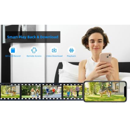 Immax NEO 07825L - Smarte Außenkamera mit DOME-Sensor, 5 MP, 230 V, IP66, TUYA, Wi‑Fi