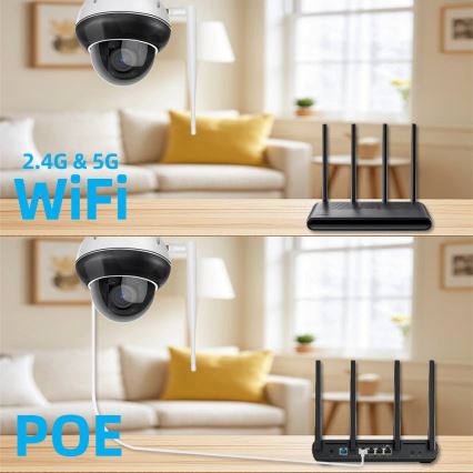 Immax NEO 07825L - Smarte Außenkamera mit DOME-Sensor, 5 MP, 230 V, IP66, TUYA, Wi‑Fi