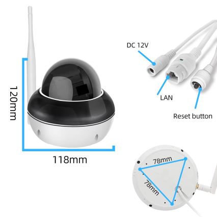 Immax NEO 07825L - Smarte Außenkamera mit DOME-Sensor, 5 MP, 230 V, IP66, TUYA, Wi‑Fi