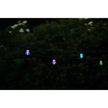 LED RGB + CCT Dimmbare Outdoor-Lichterkette GARLAND 15xLED/1W/230V 15m Wi-Fi Tuya IP65 + Fernbedienung