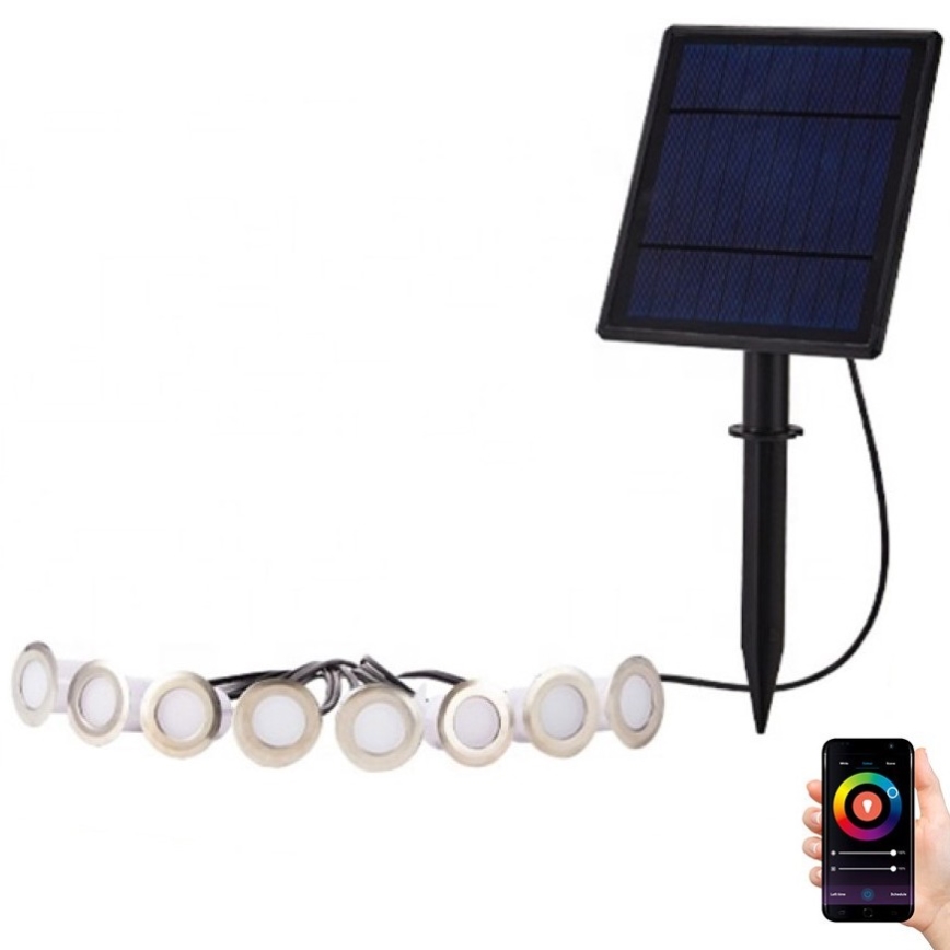 Immax NEO 07905L - Dimmbare LED-RGB-Solarleuchte ESTRELAS 8xLED/0,25W/5V IP65 Tuya 2200 mAh