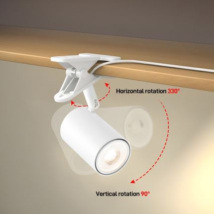 Immax NEO 08292L - Klemmlampe PUNTO 1xGU10/9W/230V weiß