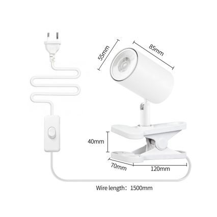 Immax NEO 08292L - Klemmlampe PUNTO 1xGU10/9W/230V weiß