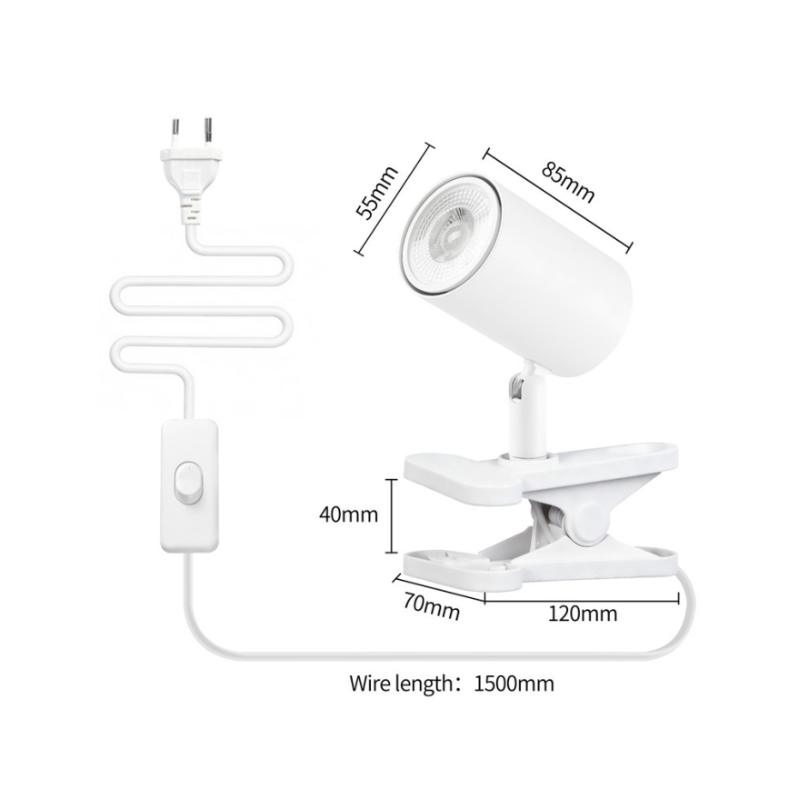 Immax NEO 08292L - Klemmlampe PUNTO 1xGU10/9W/230V weiß