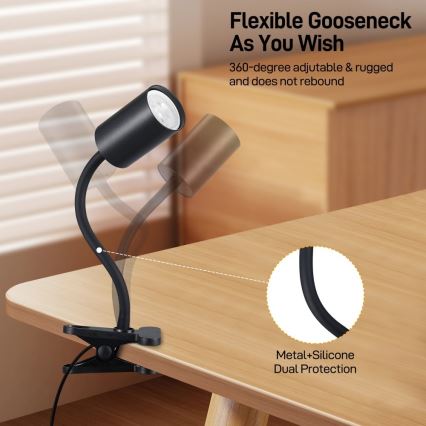 Immax NEO 08293L - Flexible Klemmleuchte PUNTO 1xGU10/9W/230V schwarz
