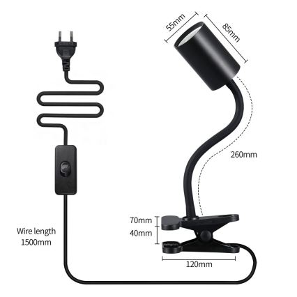 Immax NEO 08293L - Flexible Klemmleuchte PUNTO 1xGU10/9W/230V schwarz