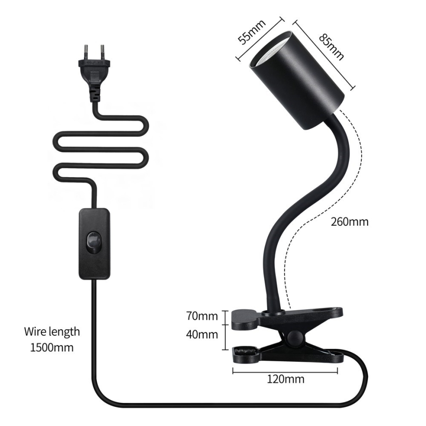 Immax NEO 08293L - Flexible Klemmleuchte PUNTO 1xGU10/9W/230V schwarz