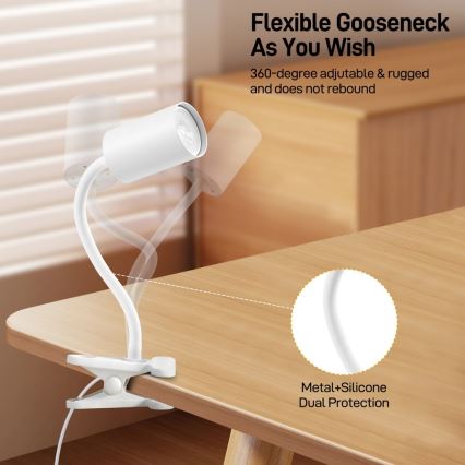 Immax NEO 08294L - Flexible Klemmlampe PUNTO 1xGU10/9W/230V weiß