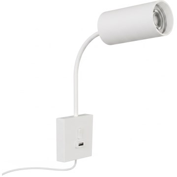 Immax NEO 08296L - Wandleuchte PUNTO mit USB-Anschluss 1xGU10/9W/230V weiß