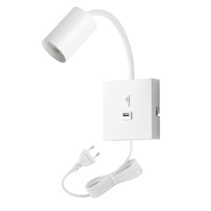 Immax NEO 08296L - Wandleuchte PUNTO mit USB-Anschluss 1xGU10/9W/230V weiß