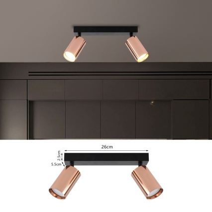 Immax NEO 08302L - Spotleuchte PUNTO 2xGU10/9W/230V Roségold